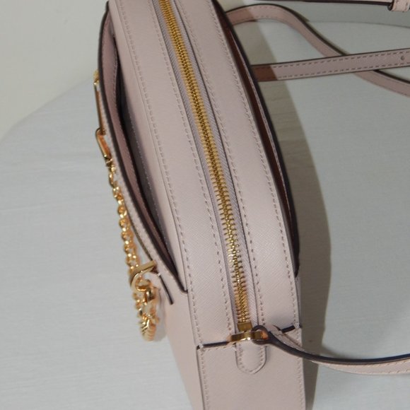 NWT Michael Kors Jet Set Item Leather LG EW Zip Chain XBody Bag Powder Blush - Picture 5 of 10